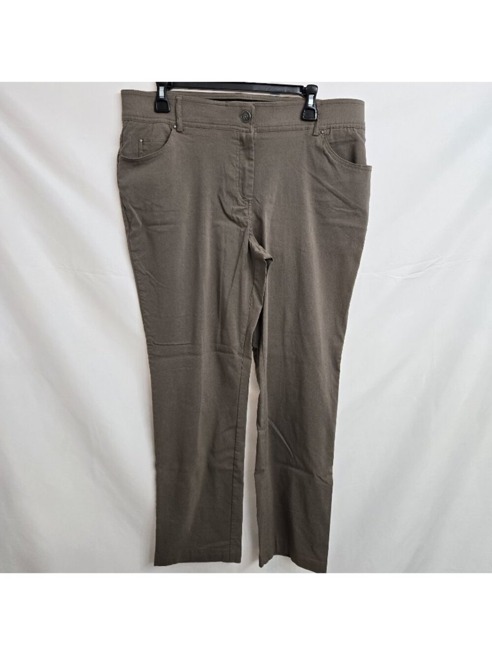 89th + Madison Womens Brown Stretch Pants Size 16 Trouser Dress Pants